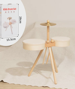 Houten Kinder Drumstel - Educatief Muziek Speelgoed voor Jongens en Meisjes