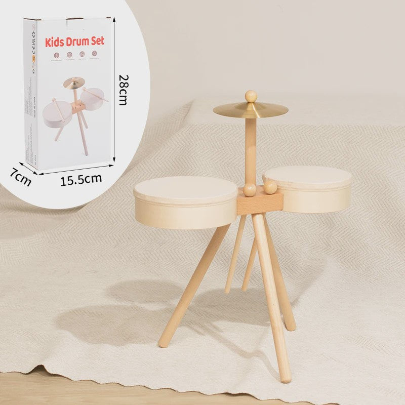 Houten Kinder Drumstel - Educatief Muziek Speelgoed voor Jongens en Meisjes