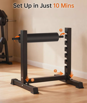 Heavy Duty Bulgarian Split Squat Stand - 350 LBS Capaciteit, 6-Niveau Hoogteverstelling voor Krachttraining Thuis