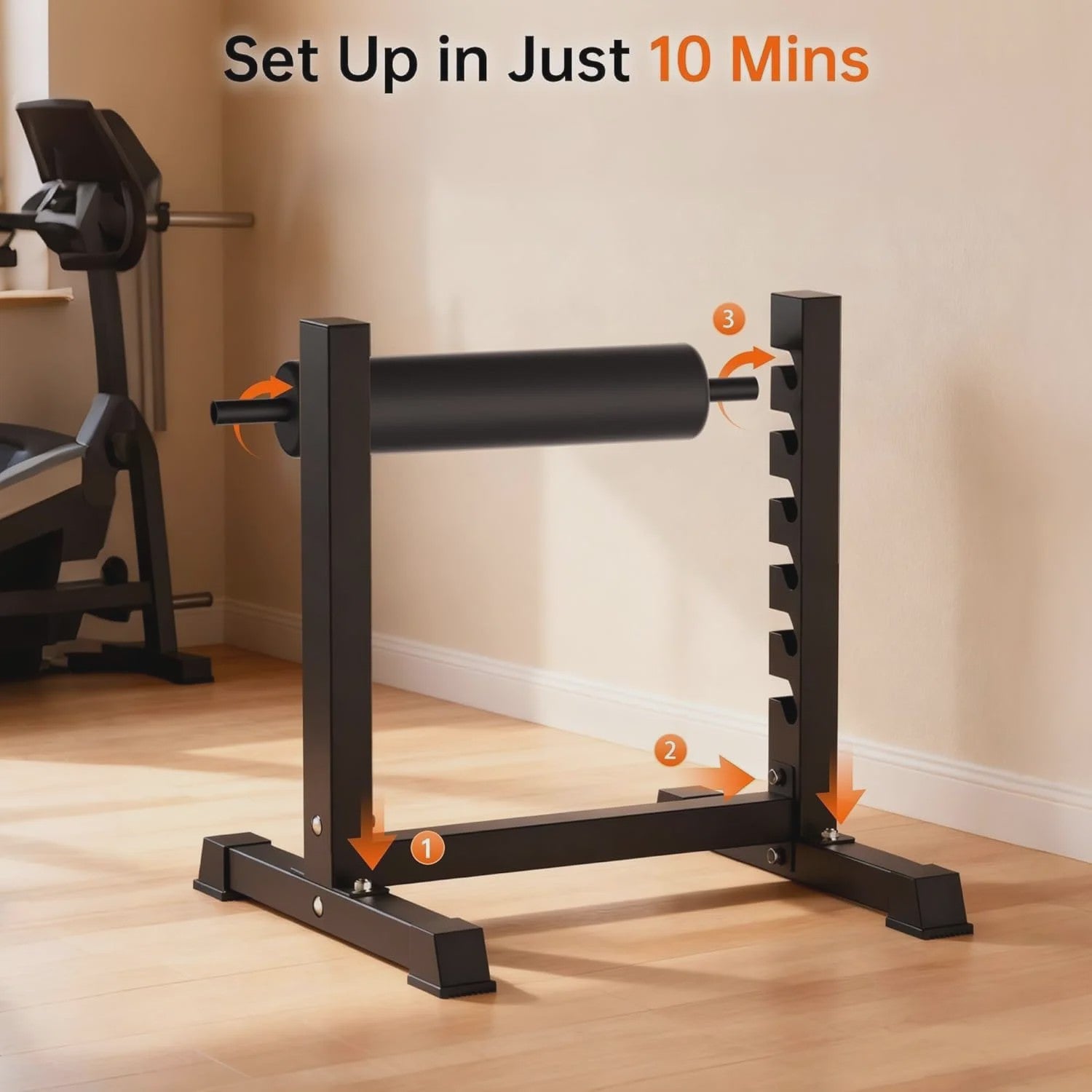 Heavy Duty Bulgarian Split Squat Stand - 350 LBS Capaciteit, 6-Niveau Hoogteverstelling voor Krachttraining Thuis