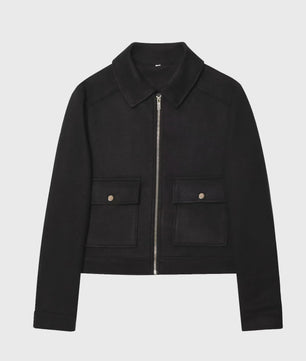 Dames Elegante Korte Jas met Rits en Zakken - Stijlvolle Winter Outerwear