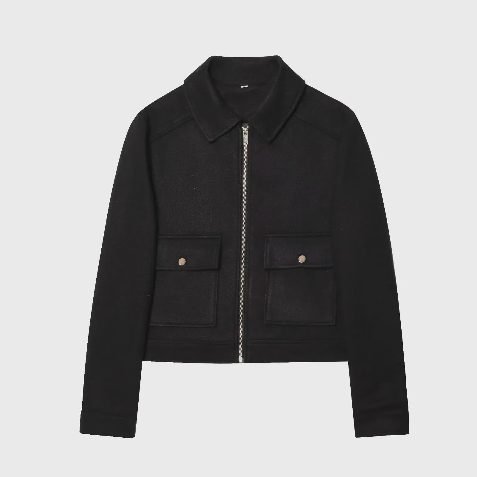 Dames Elegante Korte Jas met Rits en Zakken - Stijlvolle Winter Outerwear