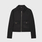 Dames Elegante Korte Jas met Rits en Zakken - Stijlvolle Winter Outerwear