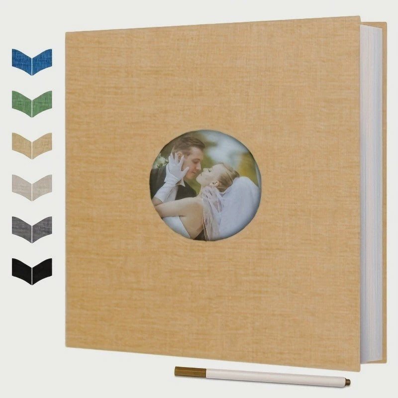 Luxe Linnen Scrapbook Album - Zelfklevend, 40 Pagina's voor 4x6, 5x7, 8x10 Foto's - Inclusief Pen & Tool - Perfect voor Familie & Bruiloft