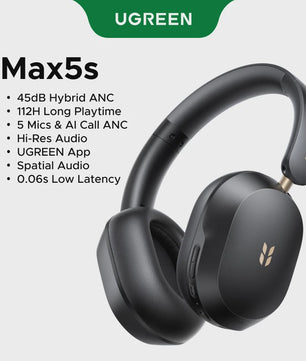 UGREEN Max5s Draadloze Over-Ear Koptelefoon met 45dB ANC & 112 Uur Batterijduur