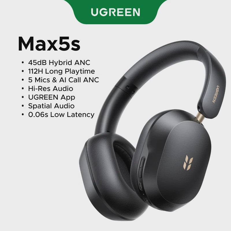 UGREEN Max5s Draadloze Over-Ear Koptelefoon met 45dB ANC & 112 Uur Batterijduur