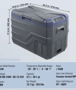 Draagbare Dubbel Zone Vriezer Koelkast met Compressor - 12/24V DC & AC