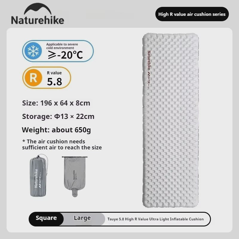 Naturehike R5.8 Opblaasbaar Slaapmatje - Ultralicht & Thermisch Geïsoleerd voor Buitenavonturen