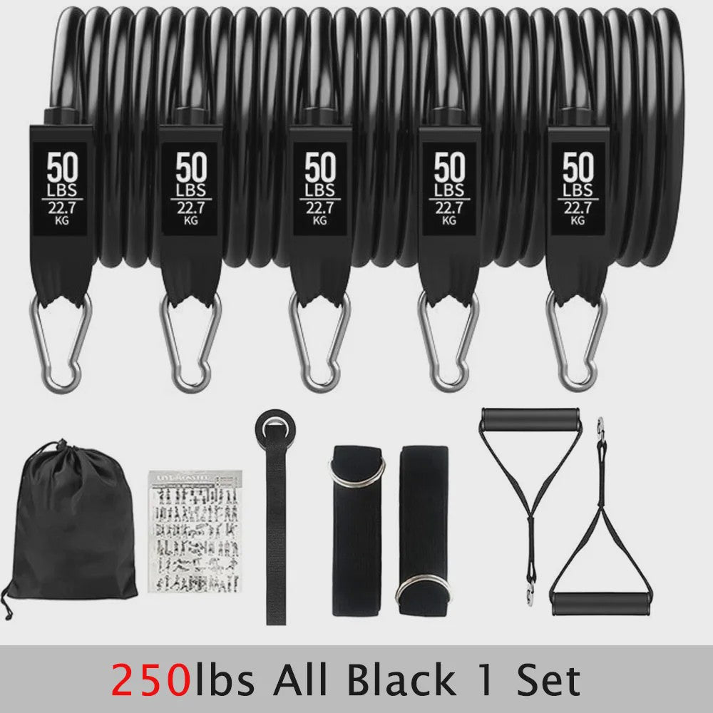 Verstelbare Weerstandsbanden Set (20-200 LBS) voor Krachttraining & Fitness