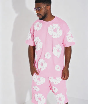 Zomer Hip Hop Print Korte Mouw Set - Casual Outfit & Familie Matching