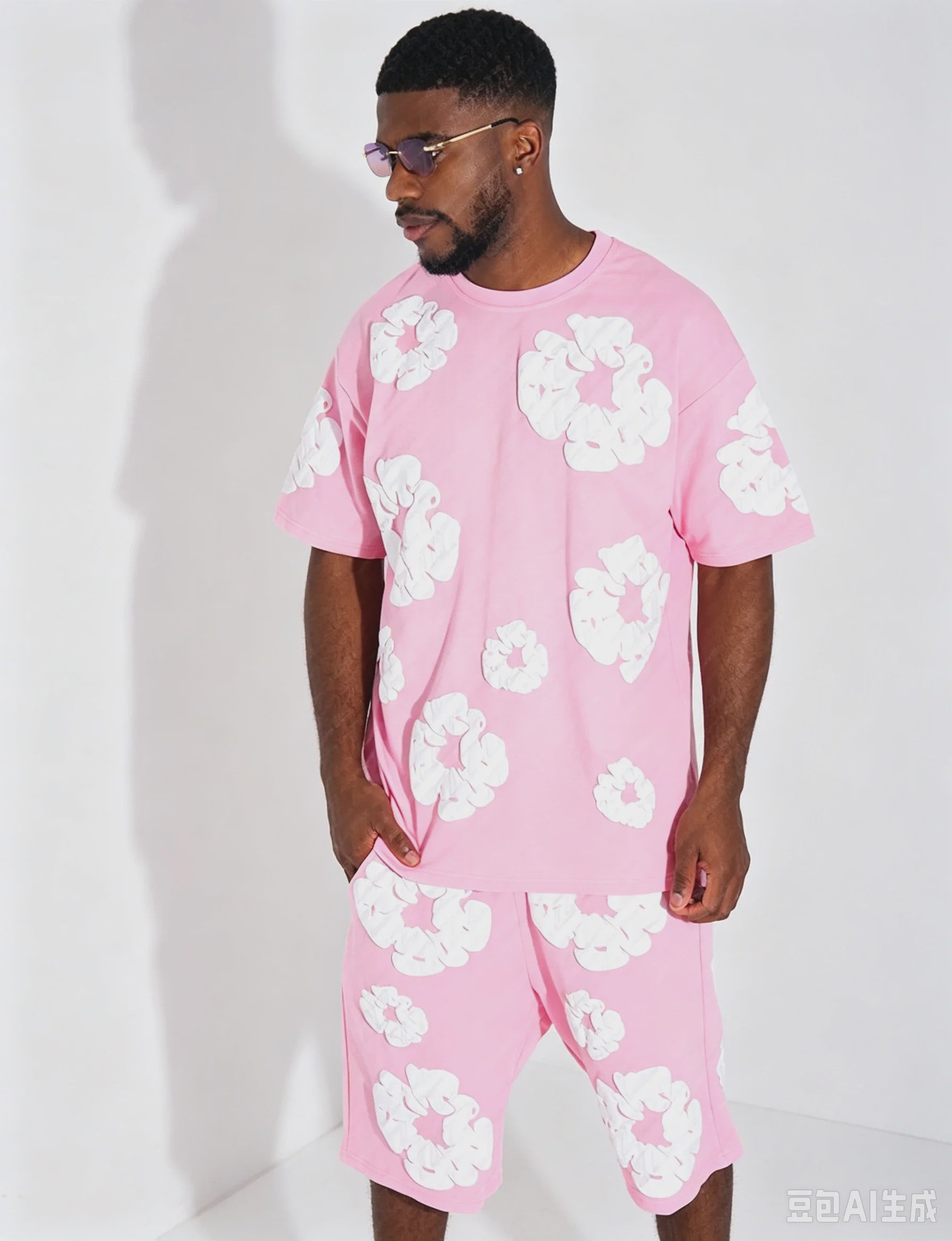 Zomer Hip Hop Print Korte Mouw Set - Casual Outfit & Familie Matching
