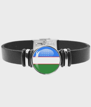 Leren Armband met Vlag van [Land] - Stijlvolle Bangle voor Dames en Heren