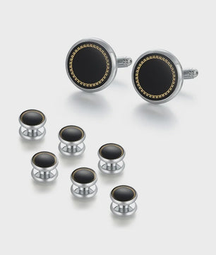 Set Manchetknopen en Tuxedo Studs voor Heren - Stijlvolle Accessoires voor Bruiloft en Feest