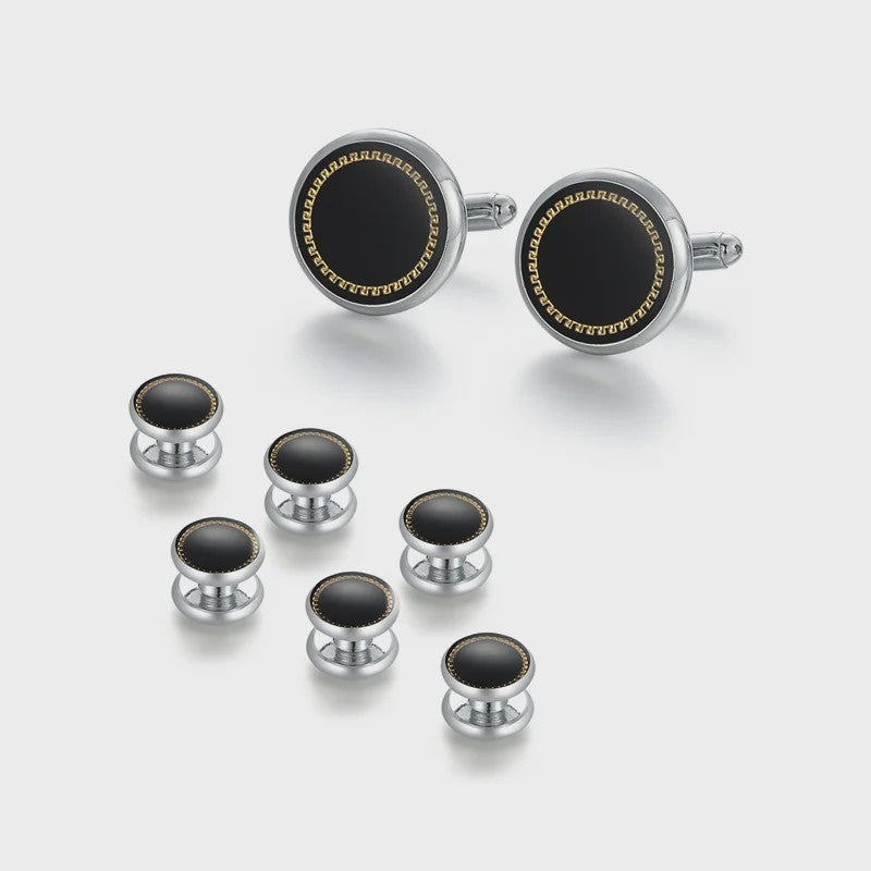 Set Manchetknopen en Tuxedo Studs voor Heren - Stijlvolle Accessoires voor Bruiloft en Feest