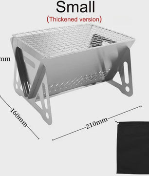 Compacte RVS Vouwbare Barbecue Grill - Draagbaar & Multifunctioneel voor Camping en Buiten