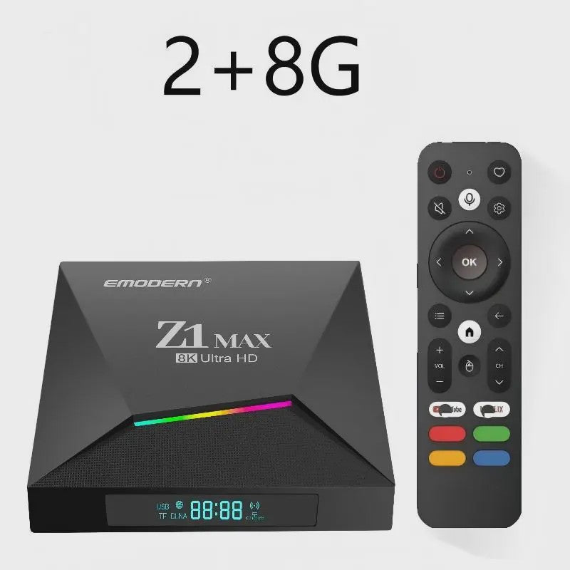Z1 Max Android 15 Smart TV Box: 8K Ultra HD Media Player met 4GB RAM & Dual WiFi