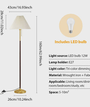 Moderne Plissé Stoffen Vloerlamp met 3 Kleurtemperaturen & Voetschakelaar | Sfeerverlichting voor Woonkamer, Slaapkamer, Kantoor