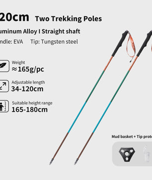 BISINNA Ultralichte Aluminium Trekkingstokken - Opvouwbaar & Verstelbaar