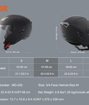 SucceBuy 3/4 Motorhelm - ABS & Hoge Dichtheid met Verwisselbaar Vizier