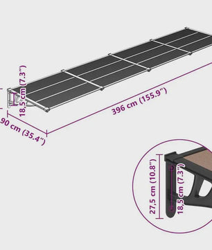 Polycarbonaat Deur Luifel met Aluminium & ABS Frame - Weerbestendig en Eenvoudig te Installeren