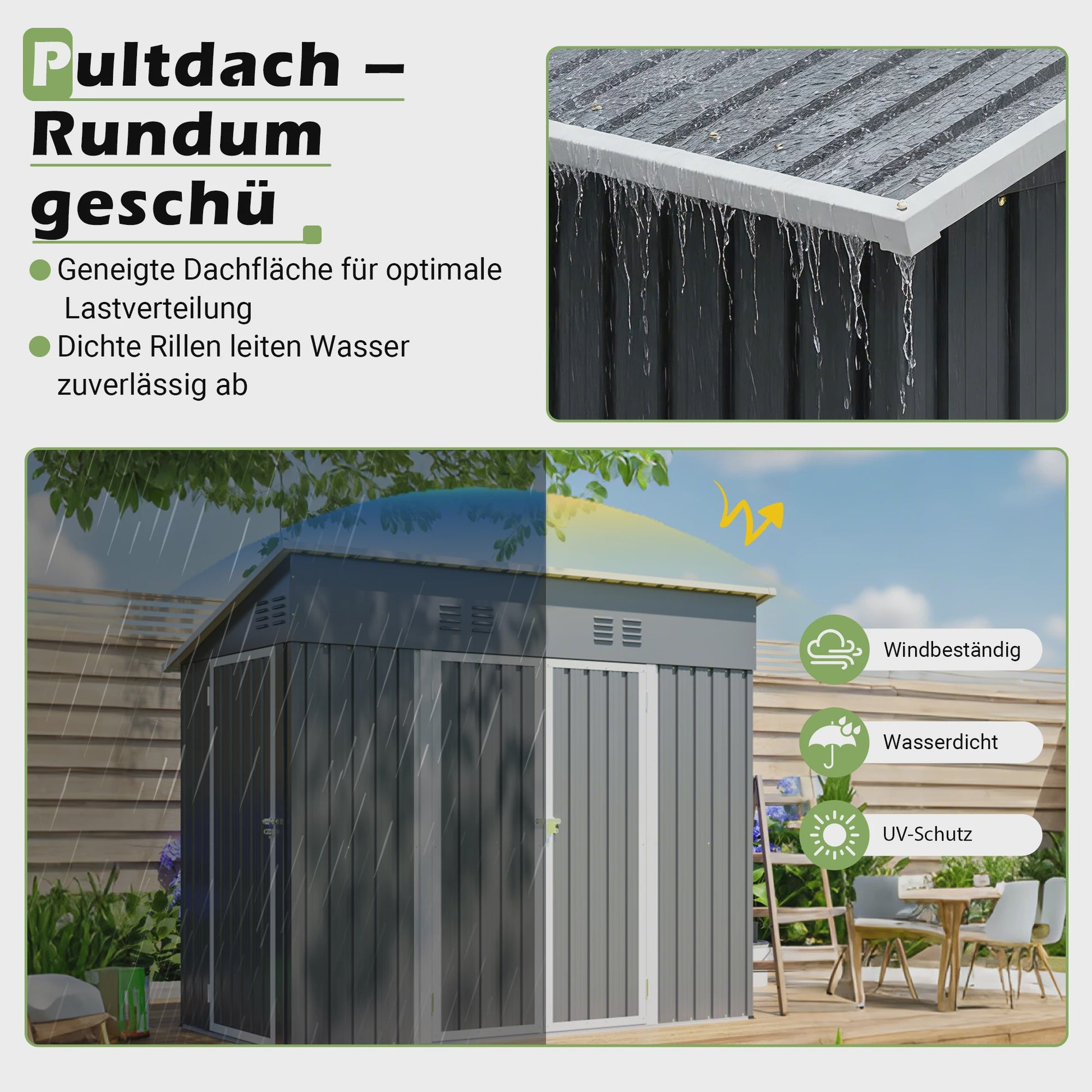 Mega Metalen Tuinhuis 4x8m - Ruim Stalen Tuinmagazijn met Dubbele Deuren, Weerbestendig