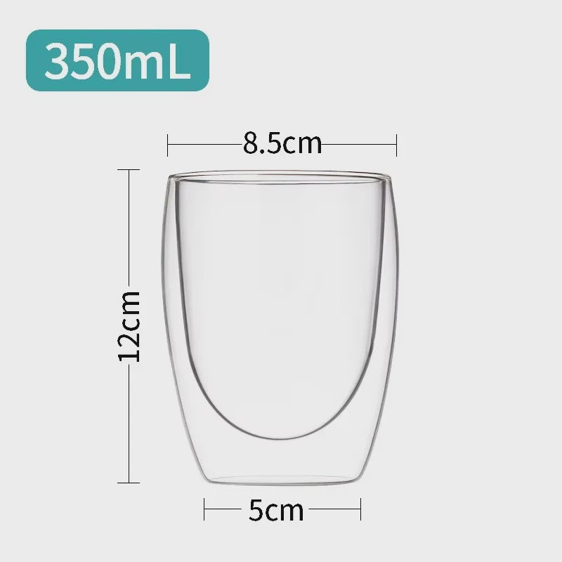Dubbelwandige Glazen Mokken - Hittebestendig & Handgemaakt voor Koffie, Thee, Bier & Whiskey