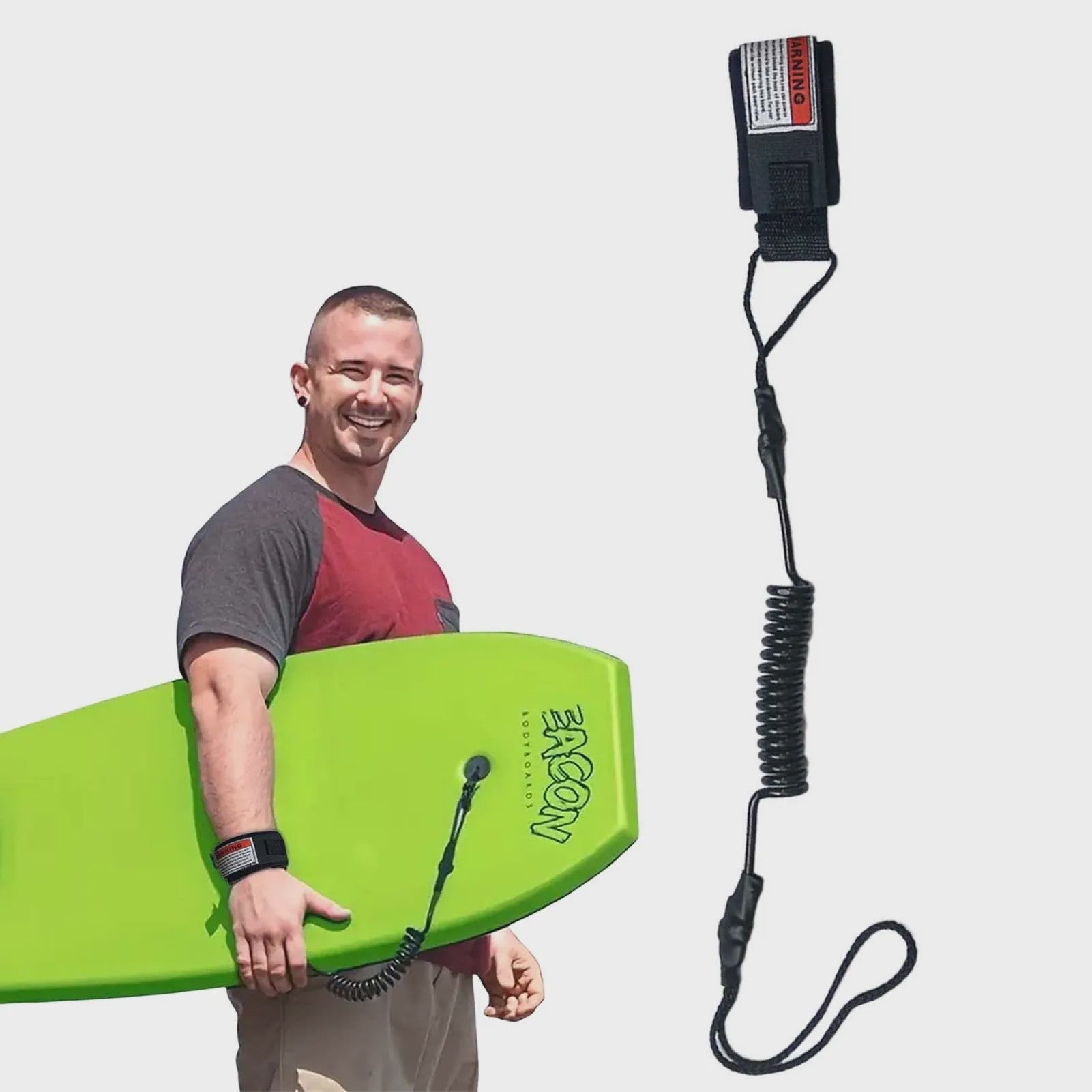 Veiligheid Surf Leash met Enkelband - Coiled Koord voor Bodyboard & Surfplank