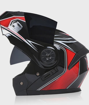 BLD Modulaire Flip-Up Motorhelm met Dubbele Lens - Veiligheid & Comfort voor Motocross
