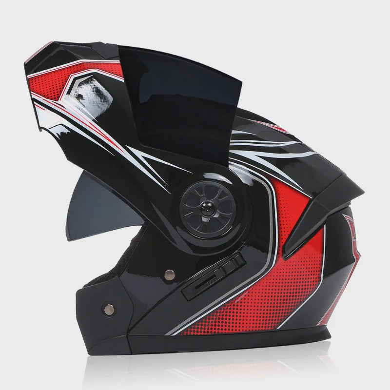 BLD Modulaire Flip-Up Motorhelm met Dubbele Lens - Veiligheid & Comfort voor Motocross