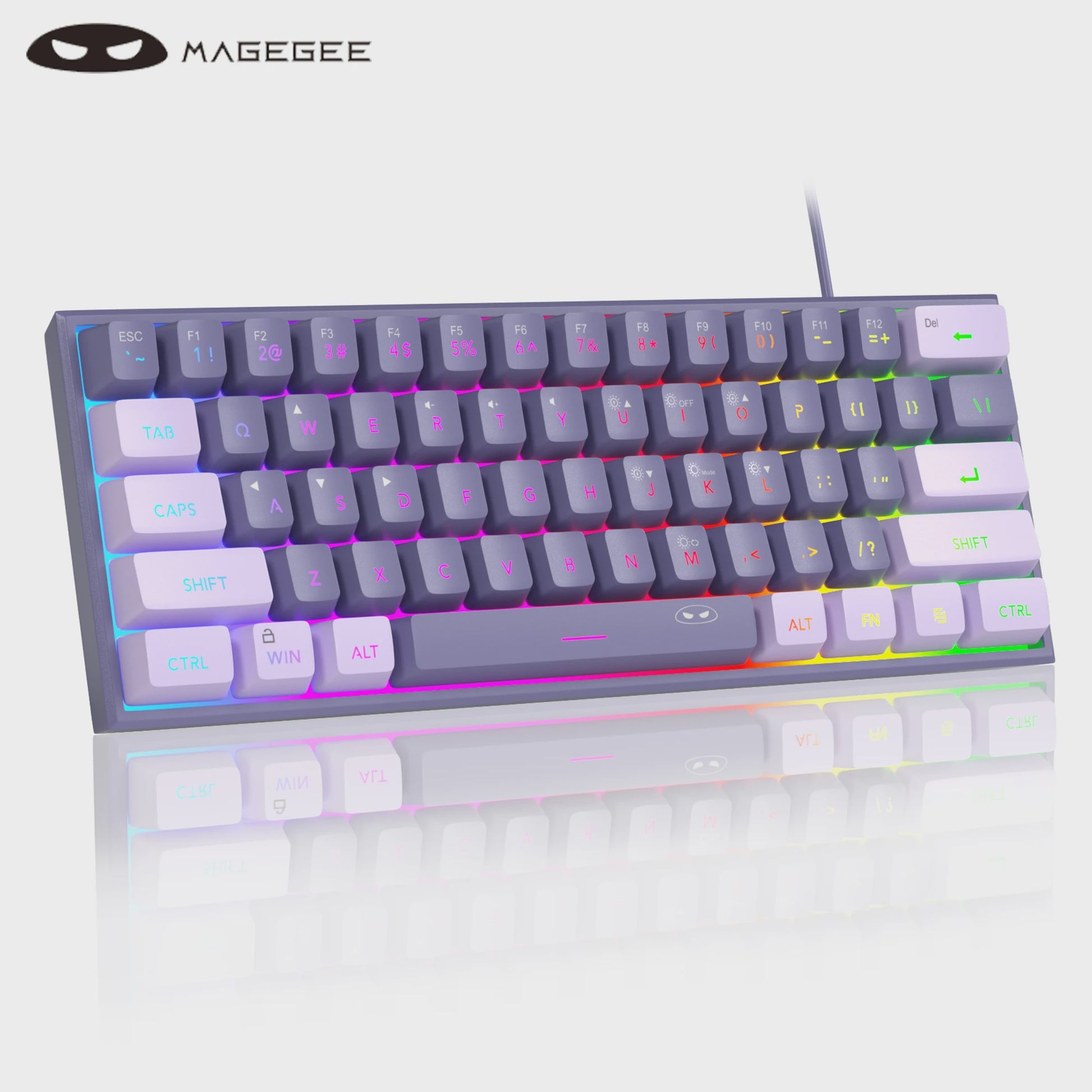 MageGee Mini 60% Gaming Toetsenbord met RGB Backlit, 61 Toetsen, Compact & Ergonomisch