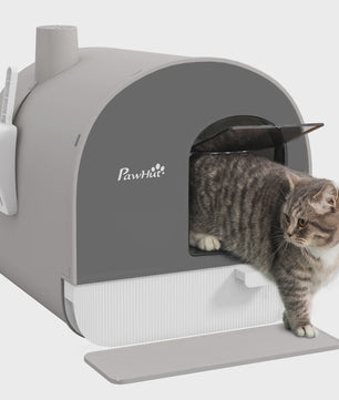 PawHut Gesloten Kattenbak met Lade, Schep en Mat - 43x44x47cm