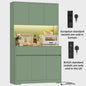 Hoge Keukenkast met LED & Stopcontact - 180cm Breed - 6 Deuren, 2 Lades, Verstelbare Planken