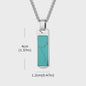 Vnox Heren Turquoise Hanger Ketting - RVS Boxketting, Vintage Stijl