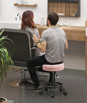 Comfortabele, In Hoogte Verstelbare Draaibare Werkstoel op Wielen (55-66 cm)