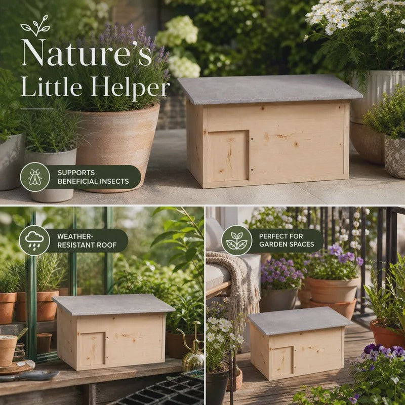 Houten Egelhuisje 45x33x22 cm - Buitenverblijf voor Kleine Dieren