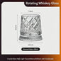 Draaibaar Kristallen Whiskey Glas - 280ml Premium Tumbler voor Cocktails & Feesten