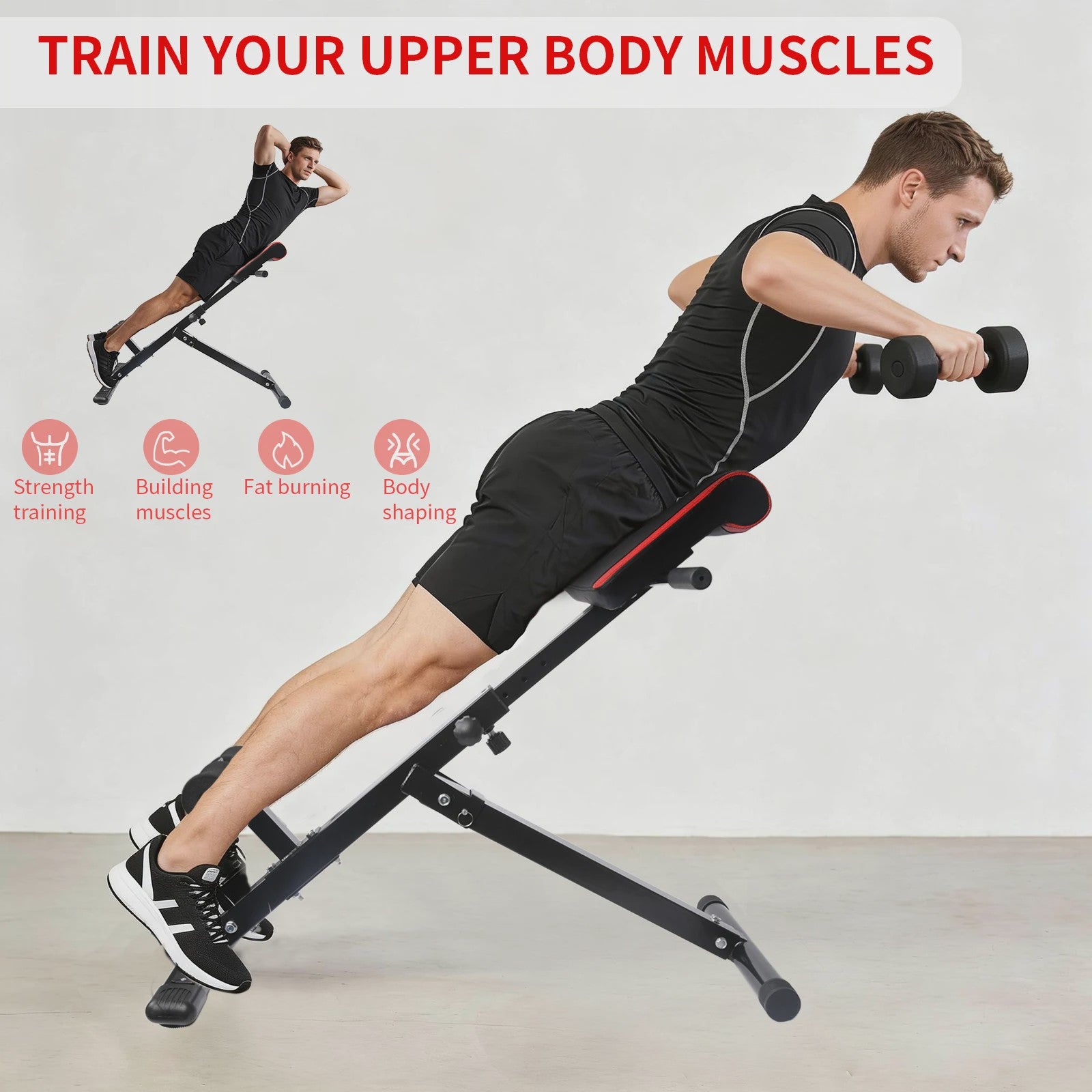 Opvouwbare Fitness Roman Bench: Rugtrainer & Buikspierbank met 150kg Belasting