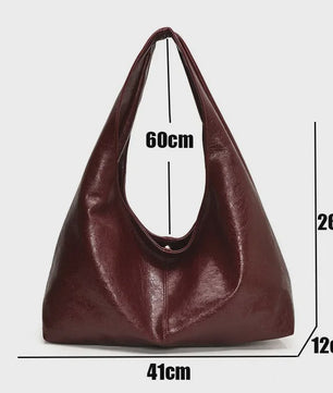 Luxe Grote Zwarte Hobo Schoudertas van Zacht PU Leer - Stijlvolle Dames Shopper en Reistote