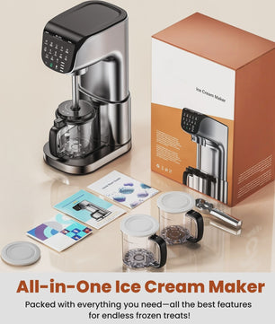 Automatische IJsmachine 12-in-1: Maak IJsl, Sorbet, Frozen Yogurt & Smoothies