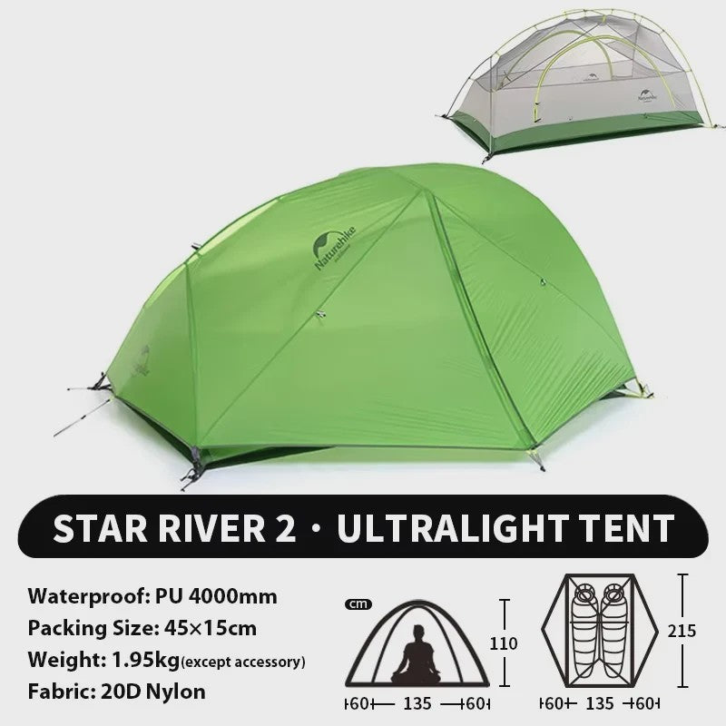 Naturehike Star-River 2-persoons 4-seizoenen ultralichte waterdichte tent