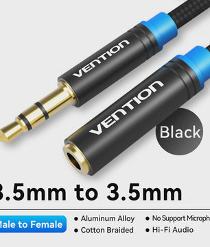 Vention 3.5mm AUX Verlengsnoer - Stereo Audio Kabel voor Auto, Laptop, PC, TV