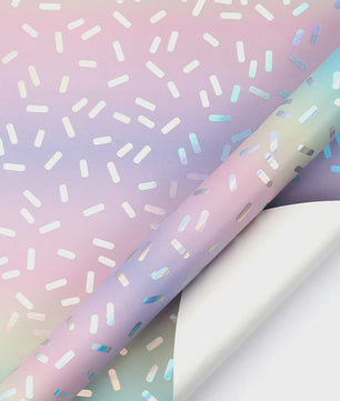 Feestelijk Regenboog Cadeaupapier met Sterren & Stippen - 43x300cm
