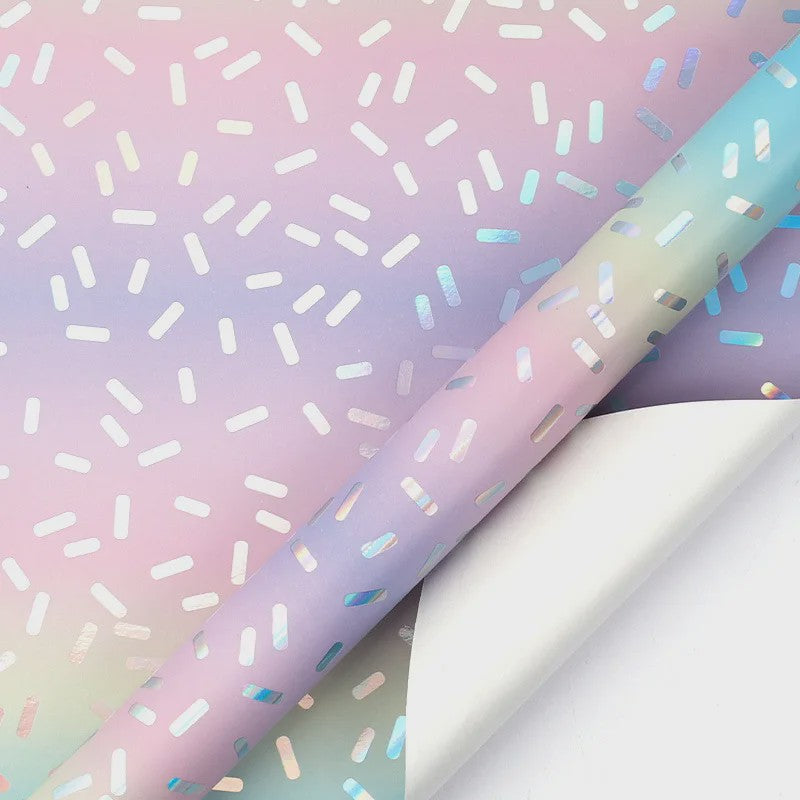 Feestelijk Regenboog Cadeaupapier met Sterren & Stippen - 43x300cm
