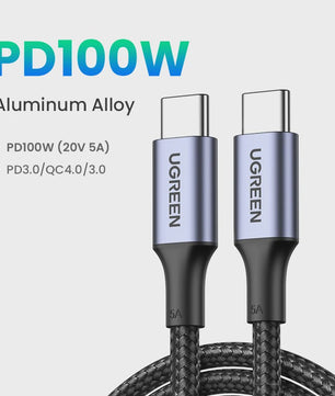 UGREEN 100W USB-C naar USB-C Kabel met E-Marker Chip - PD Fast Charging