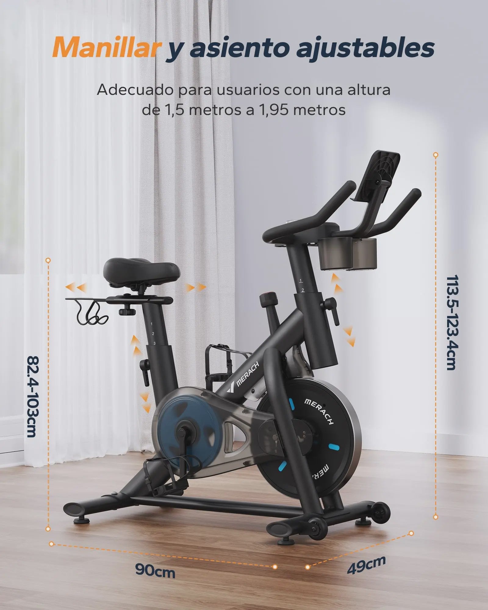 MERACH S26B2 Hometrainer - Stille Magneetweerstand Fiets met App & Fitness Cursussen