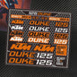 KTM "Ready To Race" Motor Stickers Set - Logo's & Decals voor Duke, RC390, Adventure