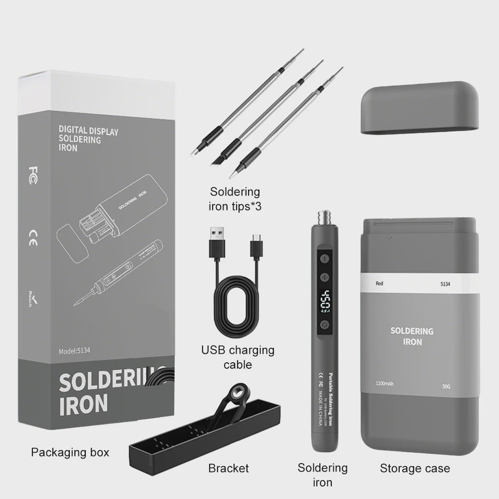 15W USB Slimme Soldeerbout Set met Temperatuurregeling en Type-C