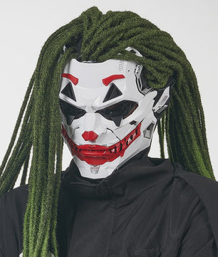 Cyberpunk Clown Masker met Vlechten - Cosplay & Halloween Prop