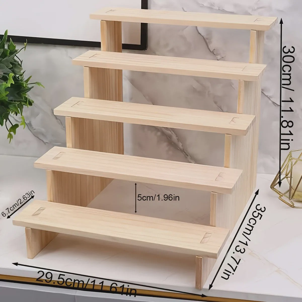 Houten Display Rek - Presenteer Parfum, Cosmetica & Sieraden