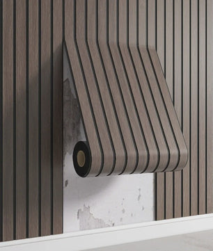 3D Houten Lamellen Behang - Zelfklevend, Waterdicht & Verdikkend - Wanddecoratie
